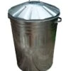 Galvanised Bin With Metal Lid -Odell & Co lrg 2754 d62915 bin silver lid co