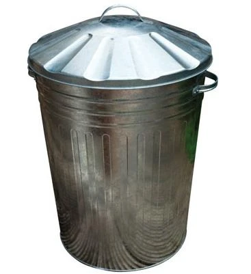 Galvanised Bin With Metal Lid 3 Galvanised Bin With Metal Lid